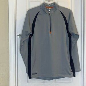 ALO Yoga Cool Fit Gray and Black Quarter-Zip Pullover size XL